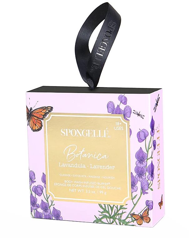 Пінна багаторазова губка для душу - Spongelle Botanica Lavender Body Wash Infused Buffer — фото N2