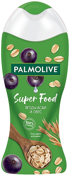 Гель-крем для душа "Ягоды асаи и овес" с натуральными экстрактами - Palmolive Super Food