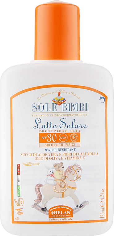 Солнцезащитное молочко для детей - Helan Sole Bimbi SPF 30 Sun Milk — фото N1
