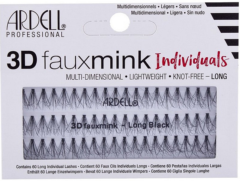 Набор пучковых ресниц - Ardell 3D Faux Mink Individuals Long Black — фото N1