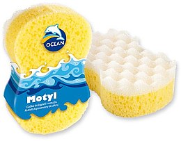 Губка массажная для купания "Motyl", желтая - Ocean — фото N1