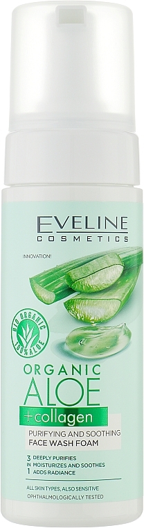 Пінка для вмивання - Eveline Cosmetics Organic Aloe + Collagen