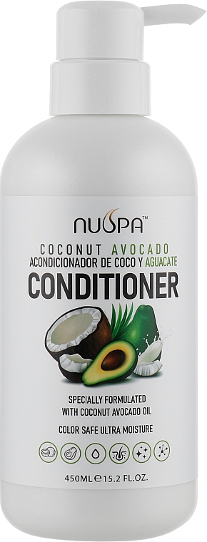 Кондиционер для волос с кокосом и авокадо - Clever Hair Cosmetics Nuspa Coconut Avocado Conditioner — фото N1