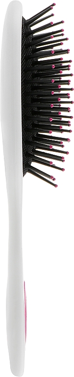 Масажна щітка для волосся, HB-02-10, овальна мала, біла з рожевим - Beauty LUXURY — фото N2