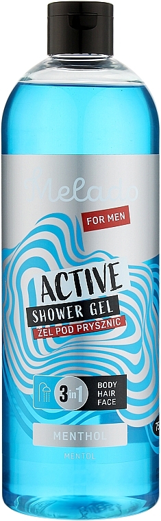 Гель для душа мужской 3в1 с ментолом - Natigo Melado For Men Active 3in1 Shower Gel — фото N1