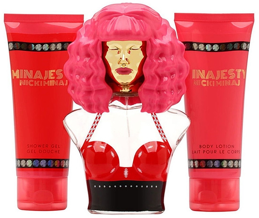 Nicki Minaj Minajesty - Набор (edp/100ml + b/lot/100ml + sh/gel/100ml) — фото N1