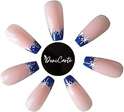 Искусственные ногти - Deni Carte Pasde Tipsy Xmas 6408 French Blue — фото N1
