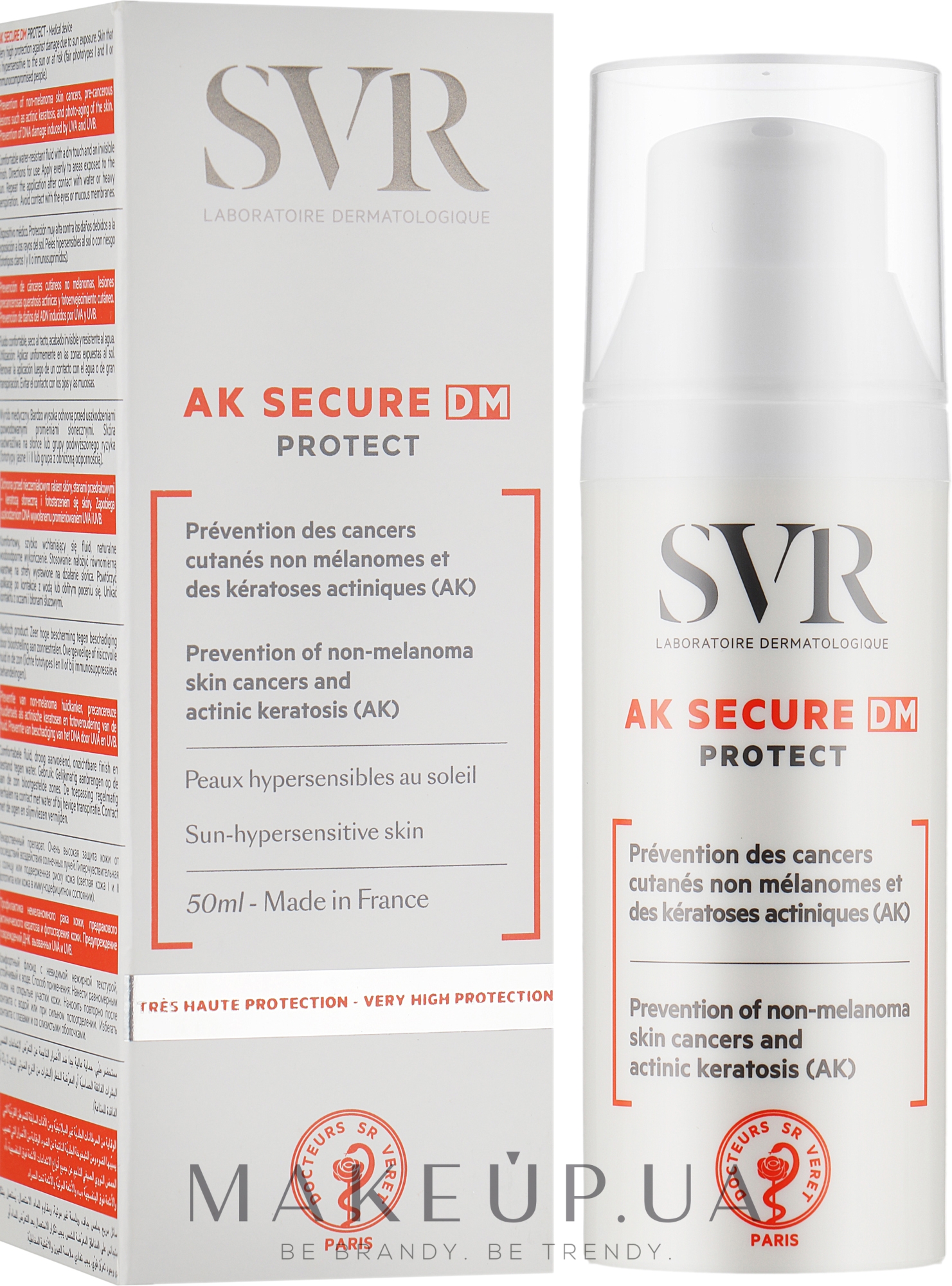 Солнцезащитный флюид - SVR AK Secure DM Protect SPF50+ — фото 50ml