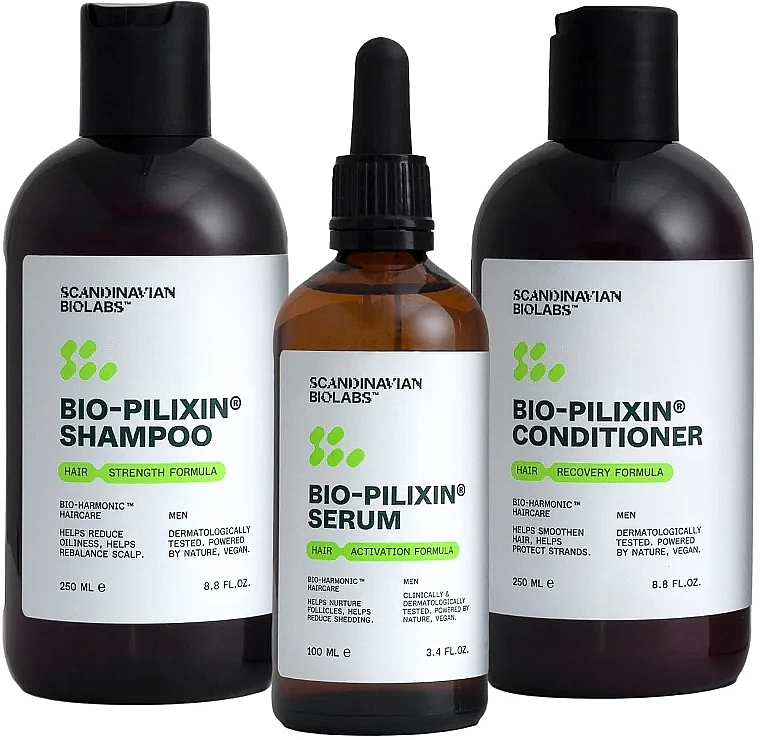 Набір - Scandinavian Biolabs Bio-Pilixin Set (shampoo/250ml+cond/250ml+ ser/100ml) — фото N1