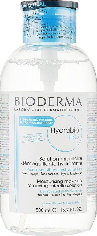 Увлажняющий мицеллярный раствор с дозатором - Bioderma Hydrabio H2O Micelle Solution — фото N1