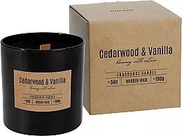 Ароматическая свеча с деревянным фитилем, в круглом стакане - Bispol Fragrance Candle Cedarwood & Vanilla — фото N4