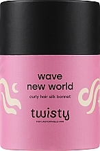 Шелковая шапочка для кудрявых волос, пудрово-розовая - Twisty — фото N2