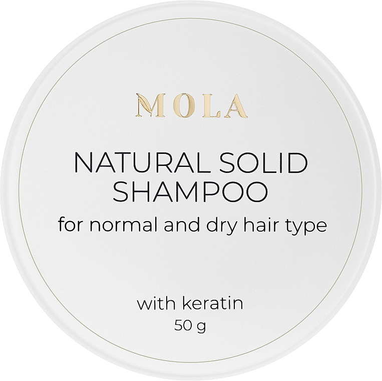 Твердый шампунь для нормальной и сухой кожи головы - Mola Natural Solid Shampoo For Normal And Dry Hair With Keratin