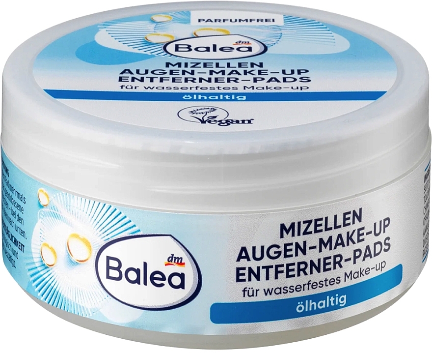 Очищувальні ватяні диски - Balea BaleaMizellen Augen-Make-up Entferner-Pads — фото N1