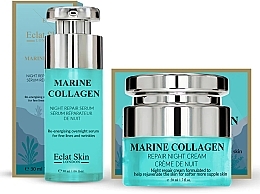 Парфумерія, косметика Набір - Eclat Skin London Marine Collagen Night Cream + Night Repair Serum (f/cr/50ml + f/ser/30ml)