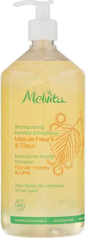 Шампунь для волосся і тіла - Melvita Extra-Gentle Family Shampoo Flower Honey & Lime — фото N1