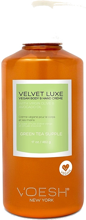 Крем для рук и тела "Зеленый чай" - Voesh Velvet Luxe Vegan Body & Hand Cream Green Tea Supple — фото N3