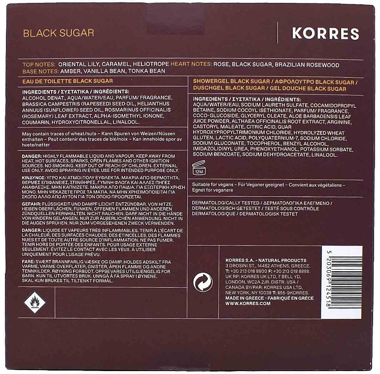 Korres Black Sugar Spread Joy - Набір (edt/50ml + sh/gel/250ml) — фото N3