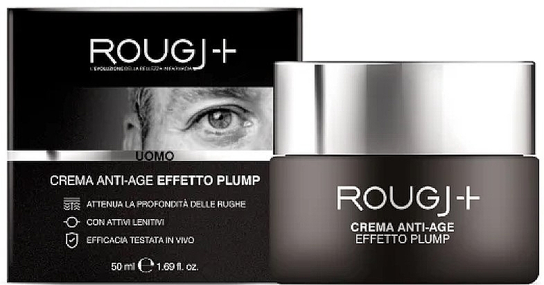 Антивіковий крем для обличчя для чоловіків - Rougj+ Uomo Anti-Age Cream Plump Effect — фото N1