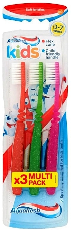 Набор детских зубных щеток - Aquafresh Kids Triple Pack Soft — фото N1