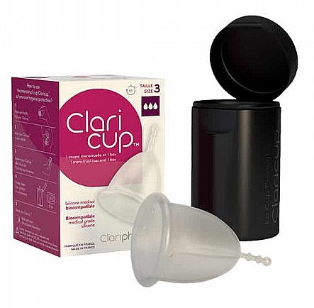 Дезинфицирующая менструальная чаша, размер 3 - Claripharm Claricup Menstrual Cup — фото N1