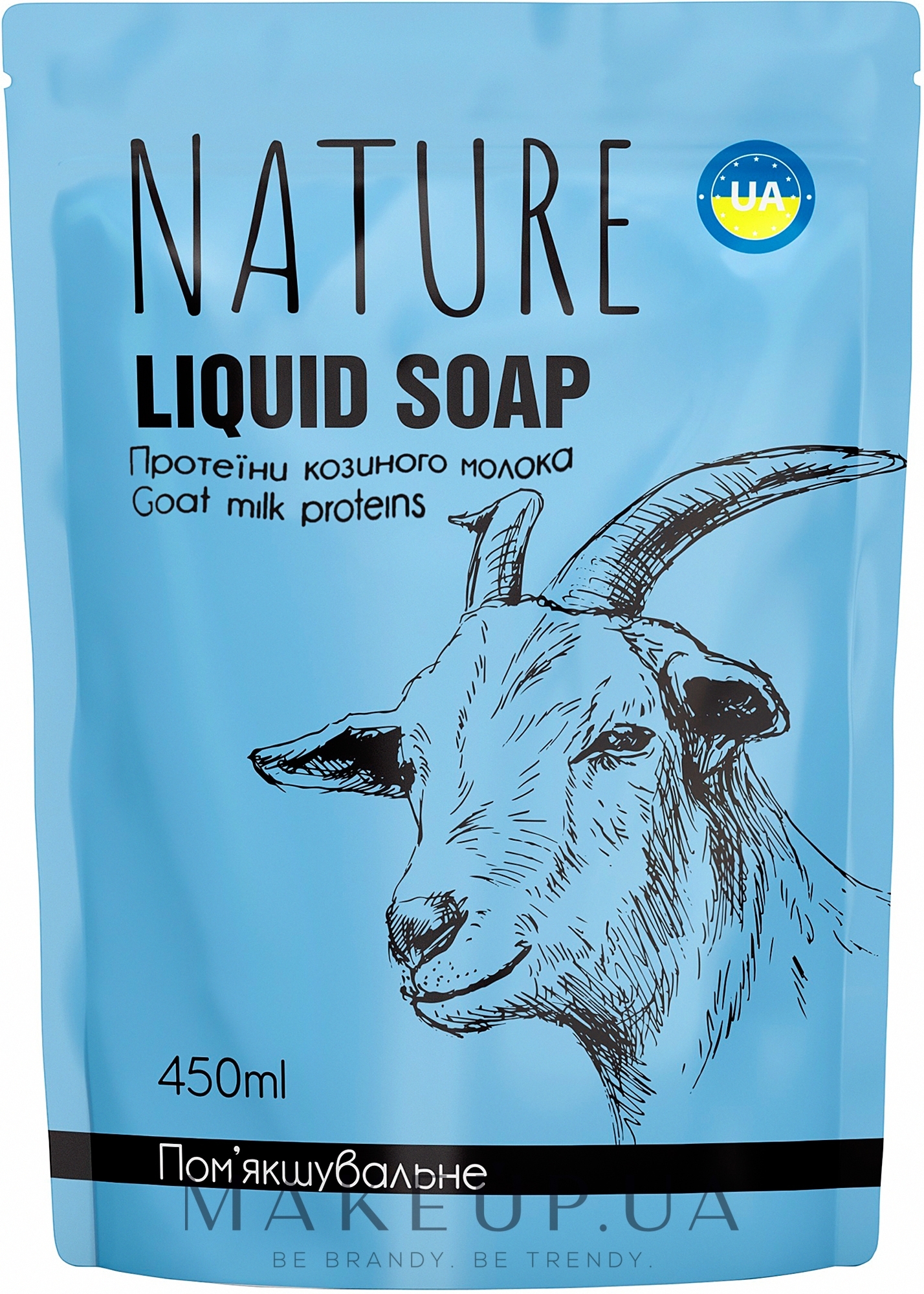 Жидкое мыло "Протеины козьего молока" - Bioton Cosmetics Nature Liquid Soap (сменный блок) — фото 450ml