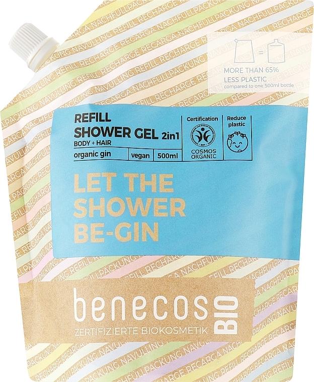 Гель для душа 2в1 - Benecos Shower Gel and Shampoo Organic Gin (сменный блок) — фото N1