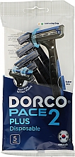 Духи, Парфюмерия, косметика Бритва одноразовая с 2 лезвиями, 5 шт. - Dorco Pace Plus Disposable 2