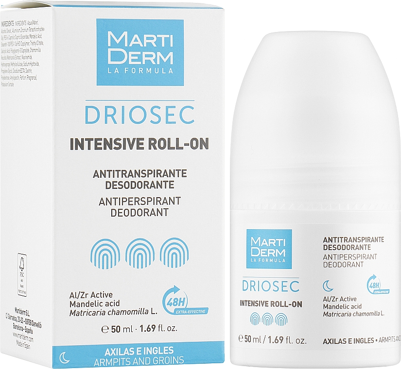 Шариковый антиперспирант-дезодорант - Martiderm Driosec Intensive Roll-on — фото N2