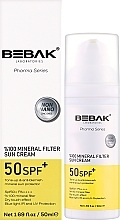 Солнцезащитный минеральный крем для лица - Bebak Mineral Filter Sun Cream Spf50 — фото N2