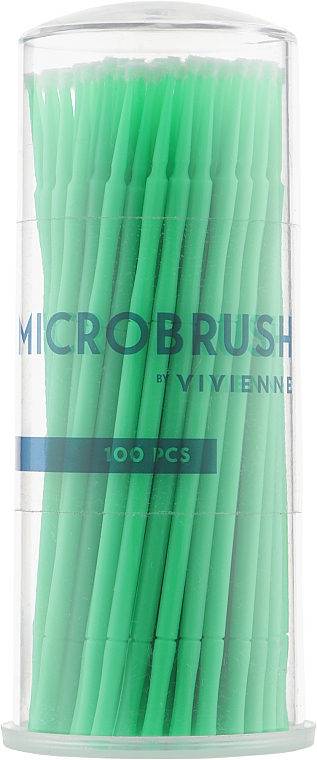 Мікробраші в тубусі, зелені, тонкі, 100 шт. - Vivienne — фото N1