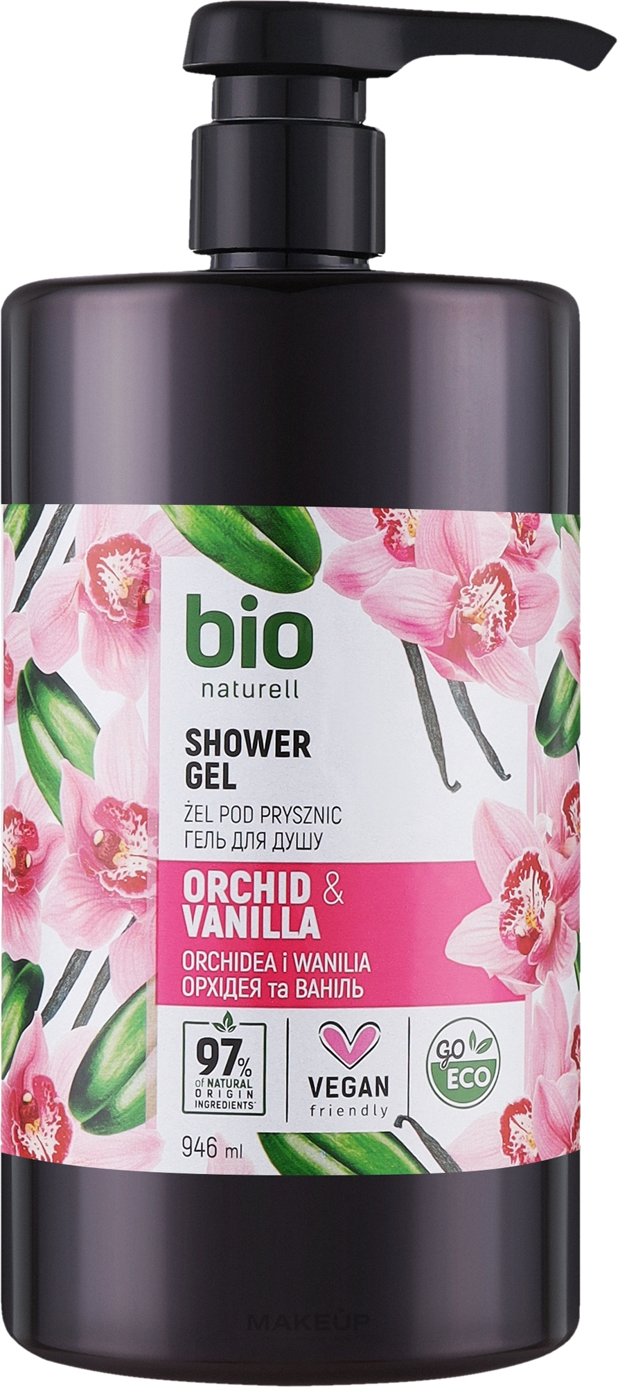 Крем-гель для душа "Орхидея и ваниль" с помпой - Bio Naturell Orchid & Vanilla Сreamy Shower Gel — фото 946ml