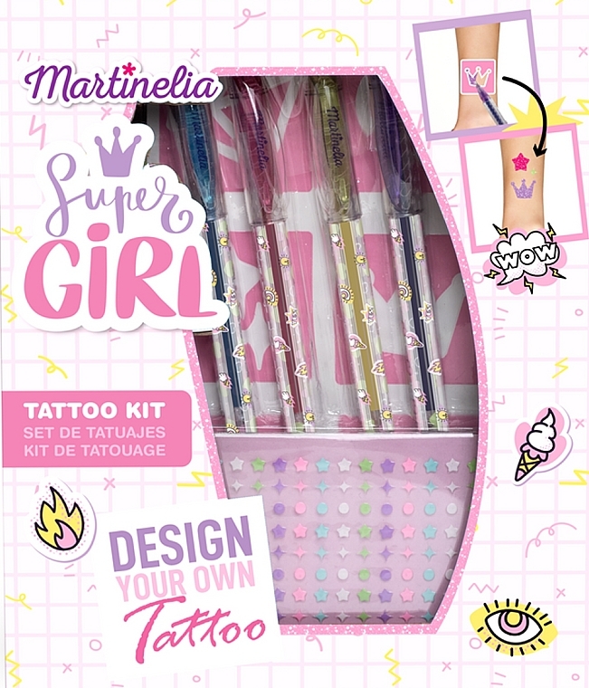 Набір для тимчасових татуювань на тілі - Martinelia Super Girl Tattoo Kit — фото N1