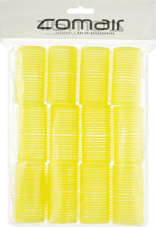 Комплект бигуди-липучки "Velcro plus", 12 штук, 32мм, желтые - Comair