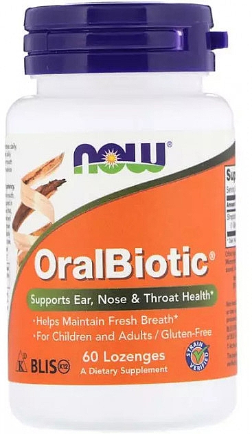 Пробіотики для порожнини рота - Now Foods OralBiotic Supports Ear, Nose And Health — фото N1