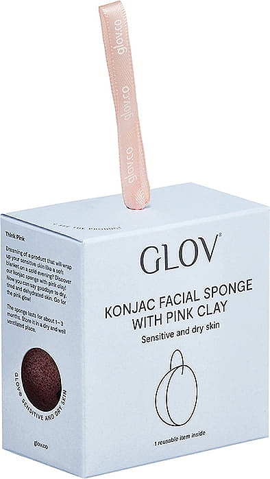 Спонж для лица с розовой глиной - Glov Konjac Facial Sponge With Pink Clay — фото N2