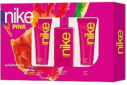 Nike Pink Woman - Набор (edt/100ml + b/milk/75ml + sh/gel/75ml) — фото N1