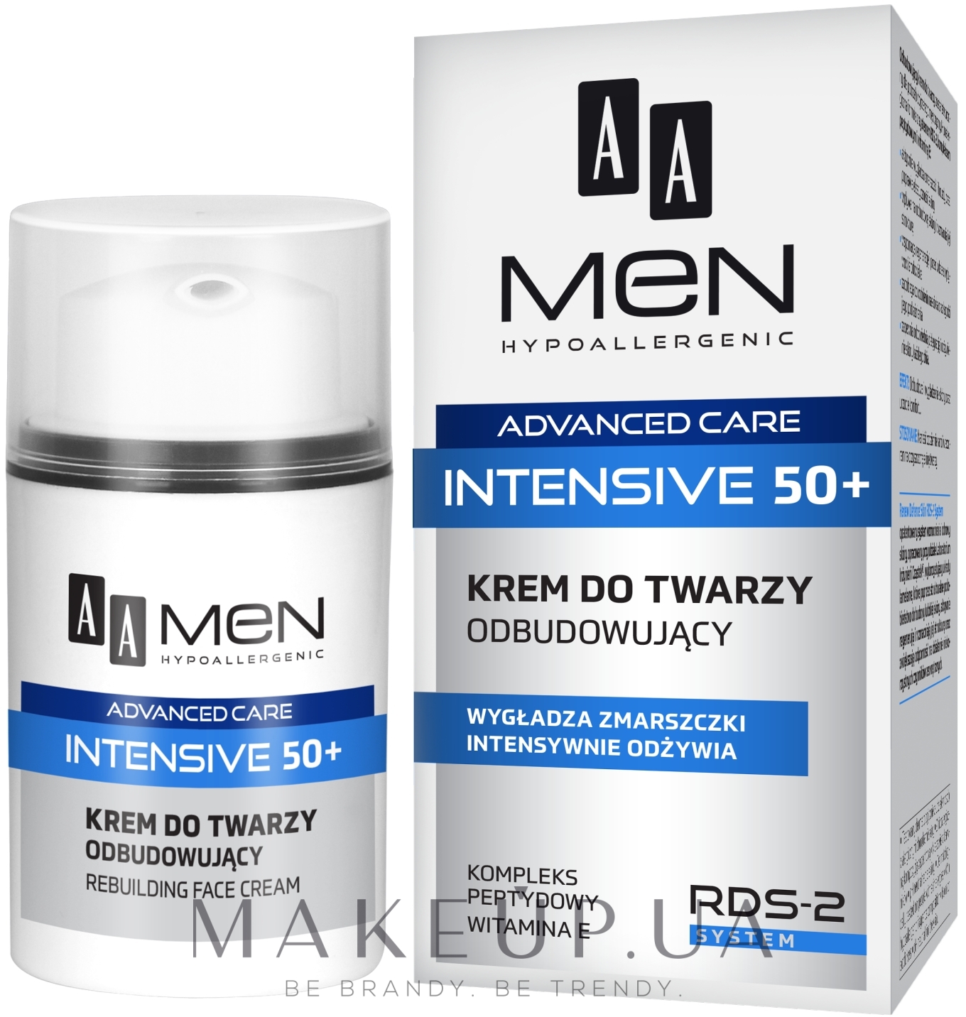Крем для обличчя відновлювальний - AA Cosmetics Men Advanced Care Intensive 50+ Face Cream Rebuilding — фото 50ml