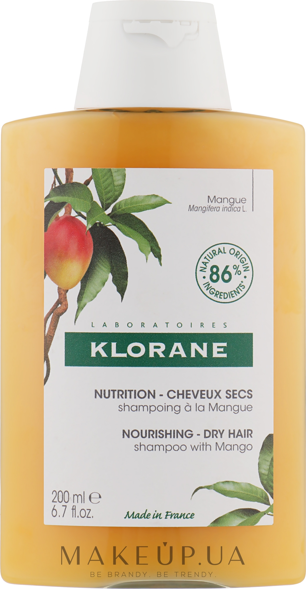 Шампунь для сухих волос - Klorane Mango Nutrition Cheveux Secs — фото 200ml
