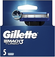 Сменные кассеты для бритья, 5 шт. - Gillette Mach 3 Turbo 3D Motion — фото N2