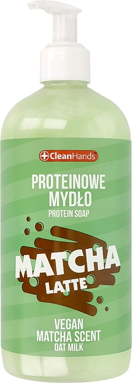 Жидкое протеиновое мыло "Матча латте" - Clean Hands Matcha Latte Protein Soap — фото N1