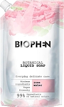 Парфумерія, косметика Рідке мило "Троянда" - Biophen Rose Water Botanical Liquid Soap (змінний блок)