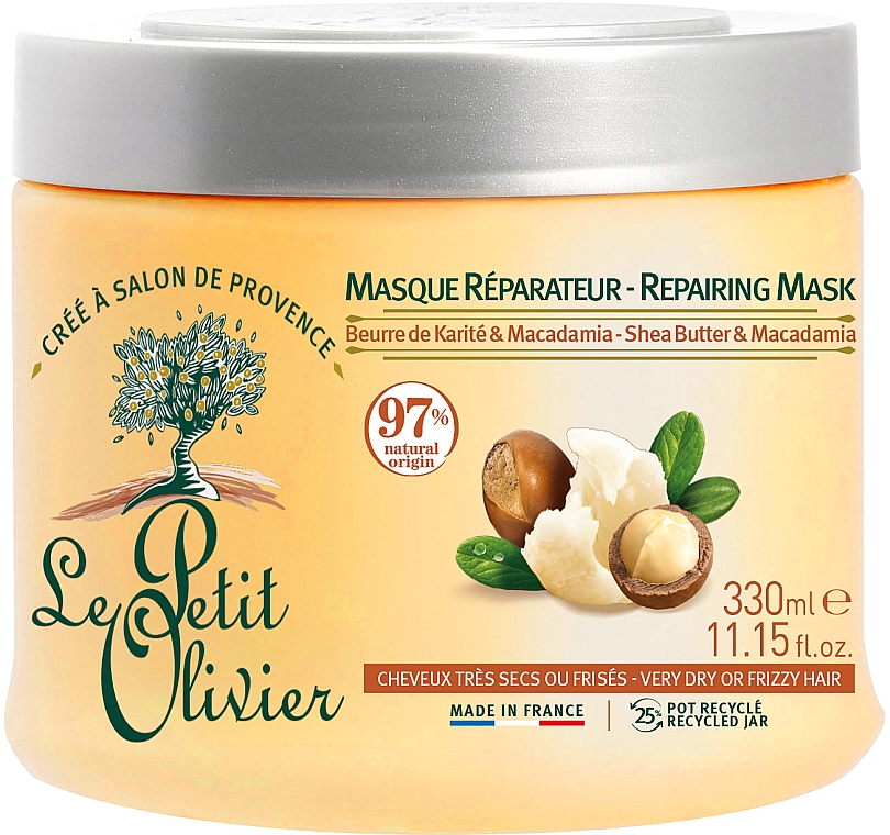 Питательная маска для кучерявых волос - Le Petit Olivier Shea Butter And Macadamia oil Regenerating Mask — фото N1