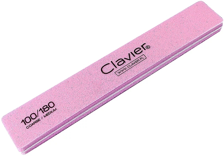 Пилочка для ногтей 100/180, розовая - Clavier — фото N1