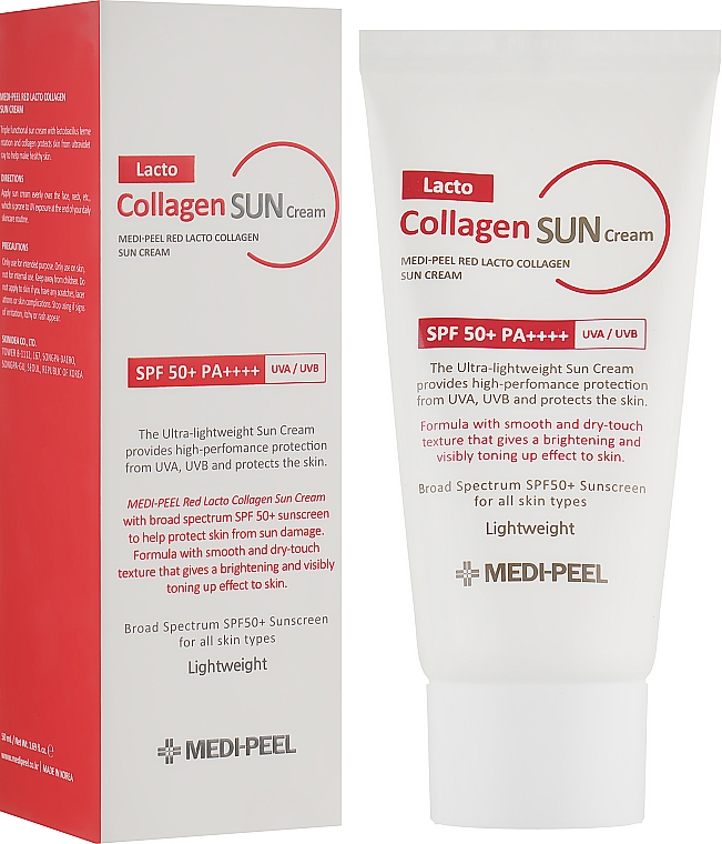 Солнцезащитный крем с коллагеном SPF50 - Medi Peel Red Lacto Collagen Sun Cream SPF50+ PA++++ — фото N2