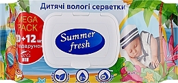 Вологі серветки для дітей з екстрактом ромашки, без спирту, 120+12 шт. - Summer Fresh — фото N1