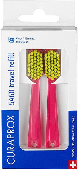 Набор сменных насадок для зубной щетки для путешествий CS 5460, розово-салатовые - Curaprox — фото N1