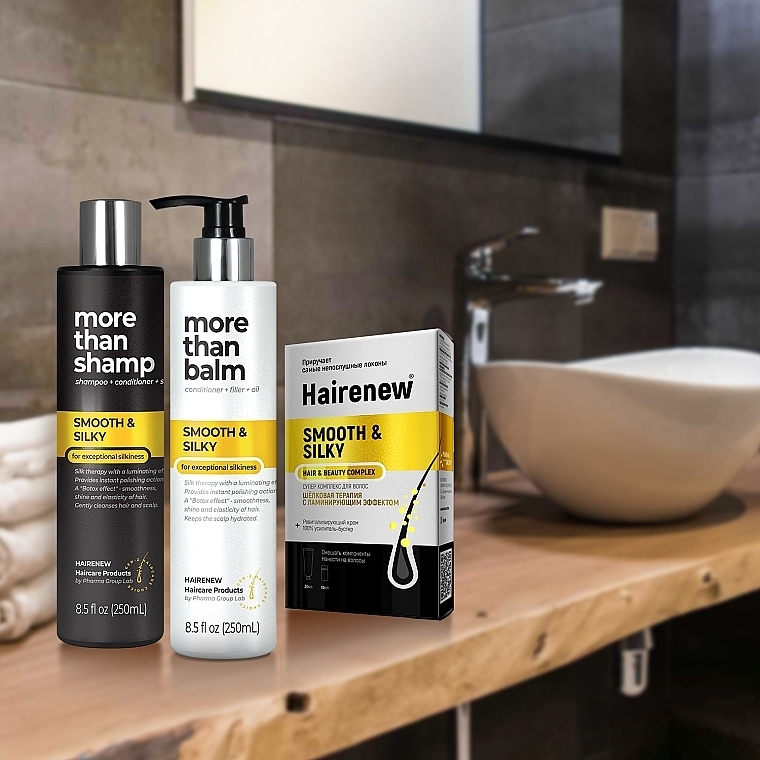 Шампунь для волосся "Ламінувальний ультрашовк" - Hairenew Smooth & Silky Shampoo — фото N4