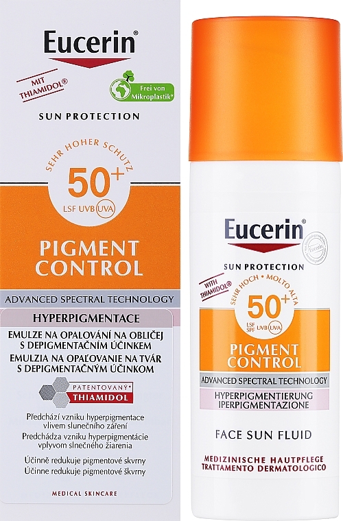 Флюїд для обличчя проти гіперпігментації - Eucerin Sun Protection Pigment Control SPF50+ — фото N2