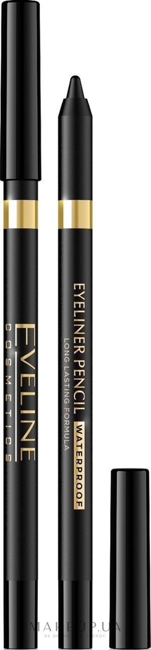 Водостойкий карандаш для глаз - Eveline Cosmetics Eyeliner Pencil — фото Black